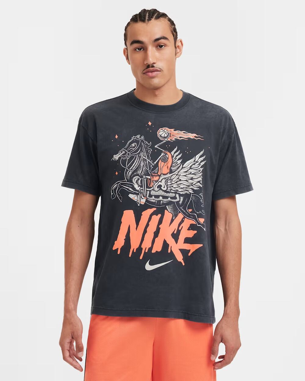 Nike Max90 Skeleton Rider Graphic Tee Men's XL Black Loose Fit NWT